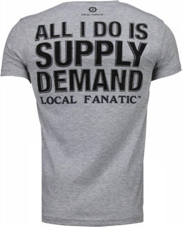 Local Fanatic Al capone rhinestone t-shirt - maat XS Grijs