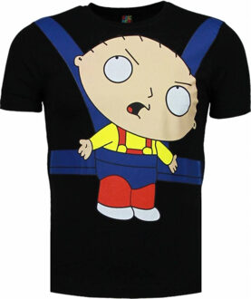 Local Fanatic Baby Stewie - T-shirt - Zwart - Maten: XS