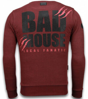 Local Fanatic Bad Mouse - Rhinestone Sweater - Bordeaux - Maten: S