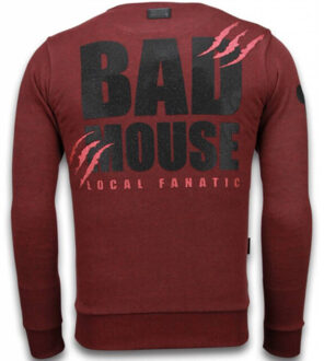 Local Fanatic Bad Mouse - Rhinestone Sweater - Bordeaux - Maten: XXL