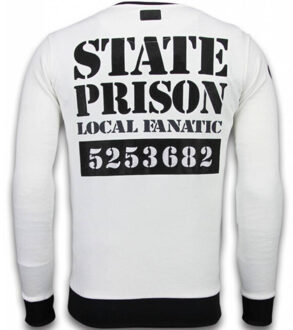 Local Fanatic Bad Mouse - Rhinestone Sweater - Wit Sweaters / Crewnecks Heren Sweater Maat XXL