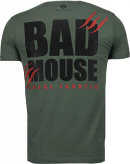Local Fanatic Bad mouse rhinestone t-shirt - maat S Veelkleurig