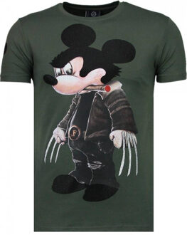 Local Fanatic Bad mouse rhinestone t-shirt Print / Multi - S