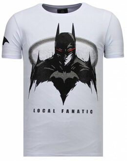 Local Fanatic Badman - Rhinestone T-shirt - Wit - Maten: L