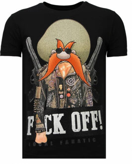 Local Fanatic Bandit Chief - Rhinestone T-shirt - Zwart - Maten: L