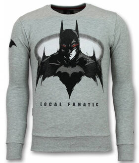 Local Fanatic Batman Trui - Batman Sweater Heren - Mannen Truien - Grijs - Maten: L