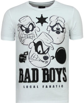Local Fanatic Beagle Boys - Coole T shirt Mannen - 6319W - Wit - Maten: L