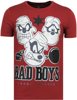 Local Fanatic Beagle Boys - Funny T shirt Mannen - 6319B - Bordeaux - Maten: L