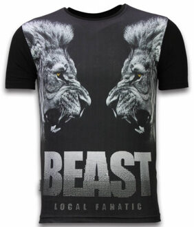 Local Fanatic Beast - Digital Rhinestone T-shirt - Zwart - Maten: XXL