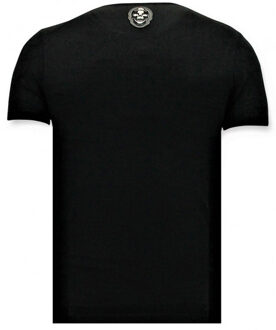 Local Fanatic Bedrukte t-shirt nasa american flag shirt - maat XL Zwart