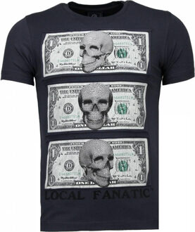 Local Fanatic Beter Have My Money - Rhinestone T-shirt - Donker Grijs - Maten: XXL