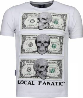 Local Fanatic Beter Have My Money - Rhinestone T-shirt - Wit - Maten: XXL