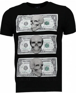 Local Fanatic Beter have my money rhinestone t-shirt Zwart - L