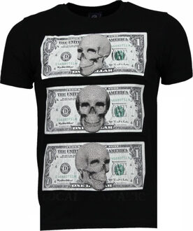 Local Fanatic Beter Have My Money - Rhinestone T-shirt - Zwart - Maten: XL