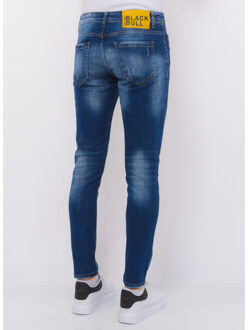 Local Fanatic Blue ripped jeans slim fit - maat 38 Blauw