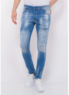 Local Fanatic Blue ripped skaterjeans slim fit Blauw - 30
