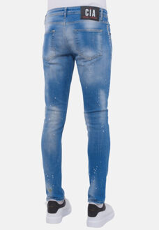 Local Fanatic Blue ripped skaterjeans slim fit Blauw - 38
