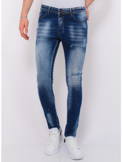 Local Fanatic Blue stone washed jeans slim fit Blauw - 32