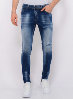Local Fanatic Blue stone washed jeans slim fit Blauw - 38
