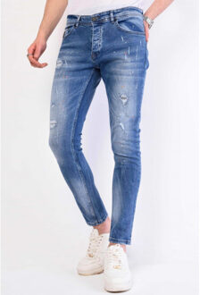 Local Fanatic Broek met verfspatten slim fit 1063 Blauw - 30