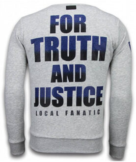 Local Fanatic Captain Duck - Rhinestone Sweater - Grijs - Maten: S