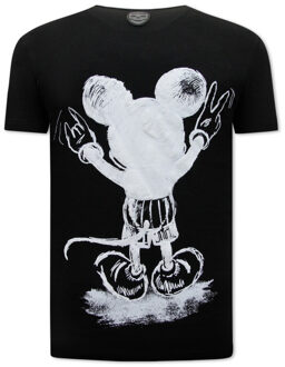 Local Fanatic Cartoon t-shirt Zwart - XL