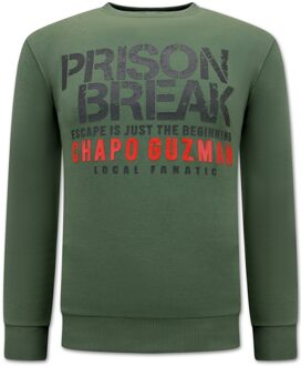 Local Fanatic Chapo guzman prison break sweater Groen - L