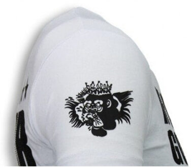 Local Fanatic Conor notorious legend rhinestone t-shirt - maat S Wit