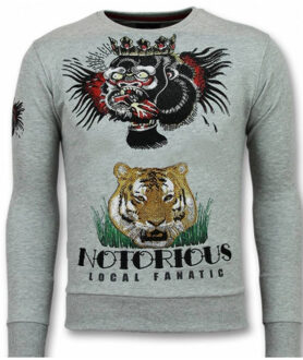 Local Fanatic Conor notoriuous tattoo sweater Grijs - L