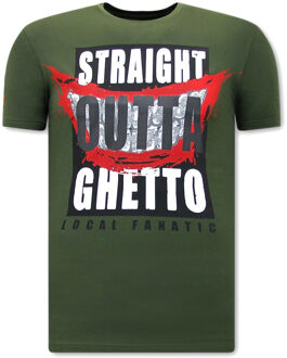 Local Fanatic Coole shirts straight outta ghetto Groen - XXL