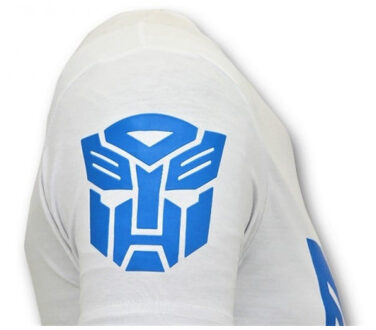 Local Fanatic Coole t-shirt transformers robots print Wit - S
