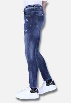Local Fanatic Denim blue stone washed jeans slim fit 1103 - maat 31 Blauw
