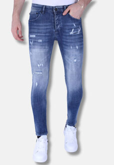 Local Fanatic Denim jeans slim fit met gebleekte wassing 1094 - maat 30 Blauw