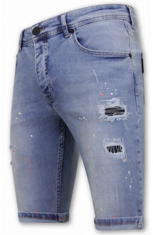 Local Fanatic Denim korte jeans slim fit 1048 - maat 36 Blauw