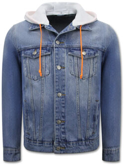 Local Fanatic Denim spijkejack met capuchon Blauw