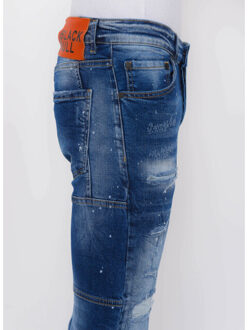 Local Fanatic Destroyed jeans stonewashed slim fit - maat 38 Blauw
