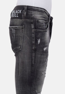 Local Fanatic Destroyed jeans with paint splatter slim fit Zwart - 38