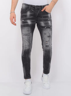 Local Fanatic Distressed jeans stonewash slim fit Zwart - 29