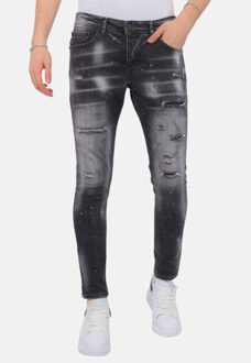 Local Fanatic Distressed jeans stonewash slim fit Zwart - 38