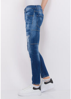 Local Fanatic Distressed ripped jeans slim fit - maat 38 Blauw