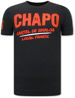 Local Fanatic El chapo t-shirt cartel de sinaloa Zwart - M