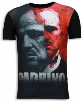 Local Fanatic El Padrino - Digital Rhinestone T-shirt - Zwart - Maten: L