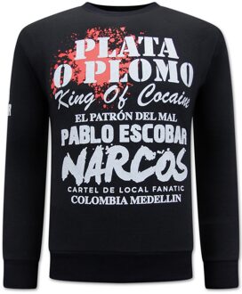 Local Fanatic El patron pablo escobar sweater Zwart - L