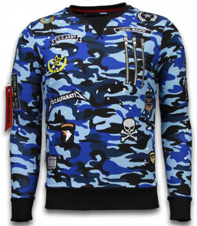 Local Fanatic Exclusief Camo Embroidery - Sweater Patches - Blauw - Maten: XL