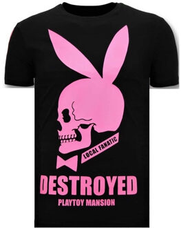 Local Fanatic Exclusief Mannen T-shirt - Destroyed Playtoy - Zwart - Maten: XL