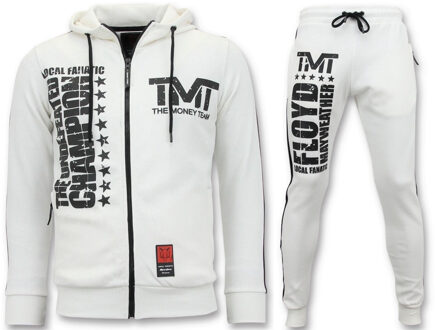 Local Fanatic Exclusieve Joggingpak Heren - TMT Floyd Mayweather Set - Wit - Maat: XL