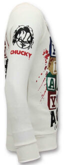 Local Fanatic Exclusieve Sweater Heren - Chucky Childs Play - Wit - Maten: XXL