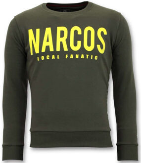 Local Fanatic Exclusieve Sweater Mannen - Narcos Trui - Groen - Maten: XXL