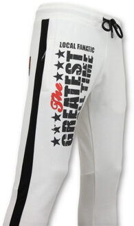 Local Fanatic Exclusieve Sweatpants Heren - Muhammad Ali Trainingsbroek - Wit - Maten: S