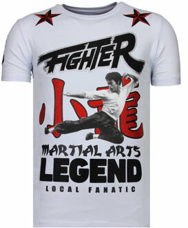 Local Fanatic Fighter Legend - Rhinestone T-shirt - Wit - Maten: S